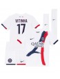 Billige Paris Saint-Germain Vitinha #17 Bortedraktsett Barn 2024-25 Kortermet (+ Korte bukser)